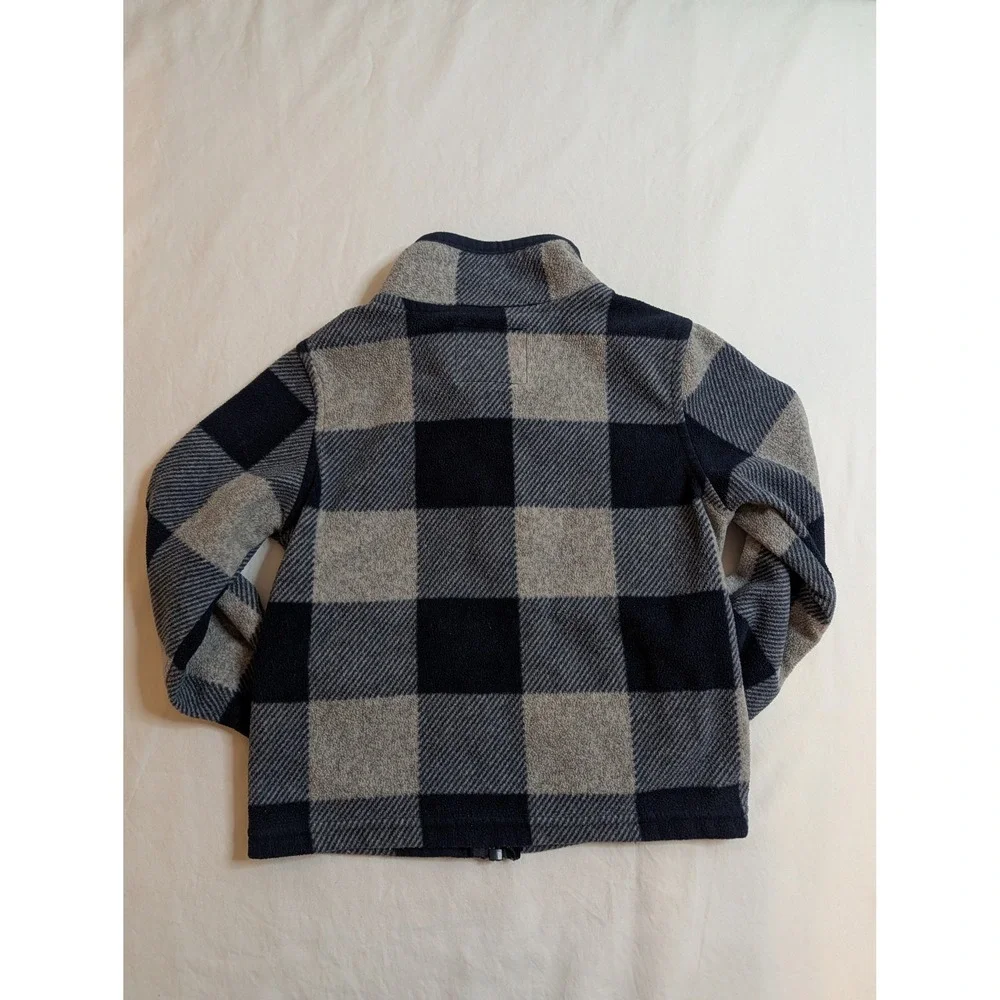 OshKosh Bgosh Kid 2T Navy Gray Buffalo Plaid Full Zip Fleece Jacket GCL15234-SS1